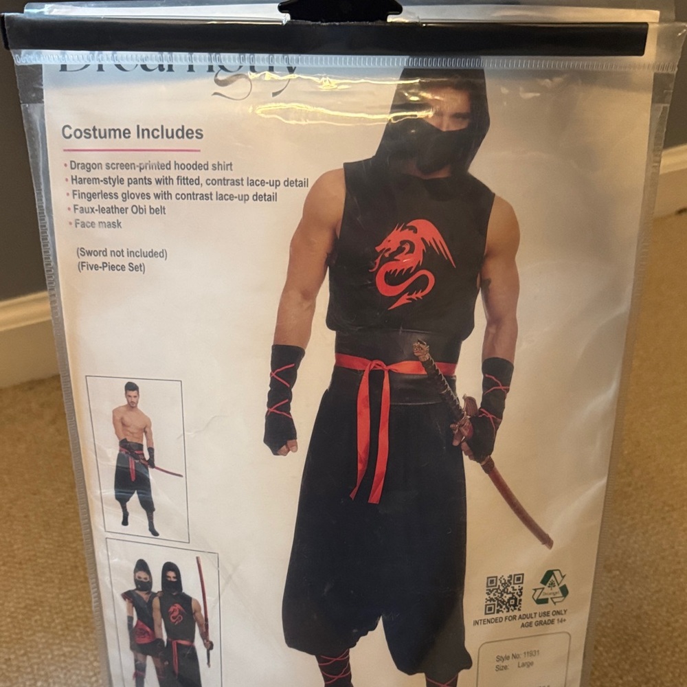 Dragon Ninja Costume - Black and Red